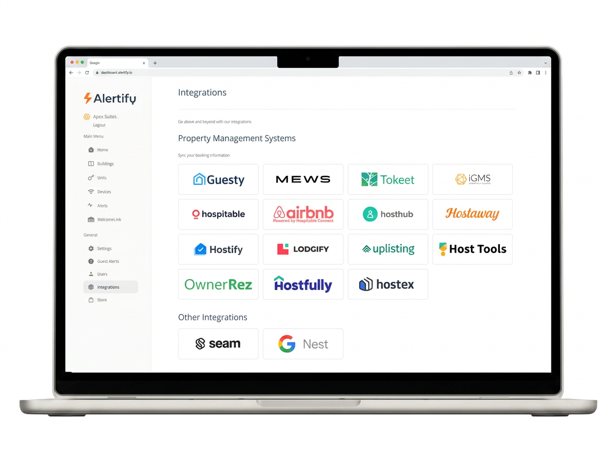 Lärmüberwachungs-Integrationen mit Guesty, Hostaway und PMS-Tools